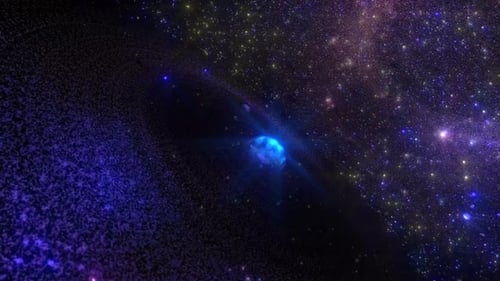 Blauer Galaxy Space Spin Glitzernder