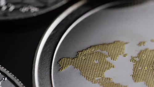 Close-Up of Ripple Cryptocurrency Coins