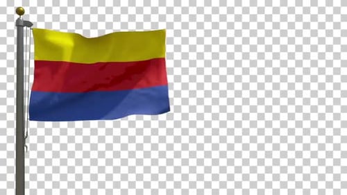 Animated Yellow Red Blue Striped Flag Waving