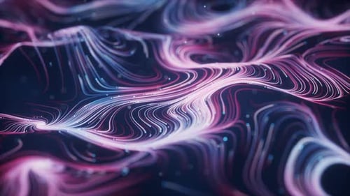 Wave particles lines with swirling pattern