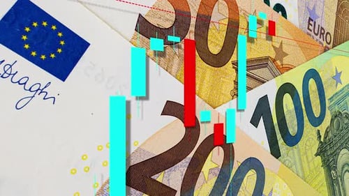 Euro Money and Financial Graph