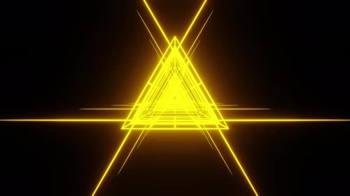 Vj Loop Of The Yellow Triangle Spaceship Travel 4K