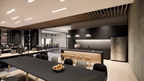 Interior Empty Modern Loft Office open space modern office footage.