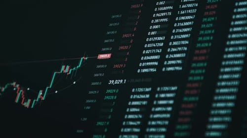 Futuristic Stock Market Chart with Changing Data