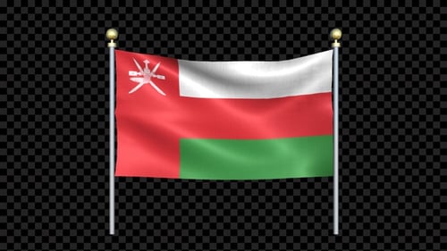 Oman Flag Waving Realistic Animation