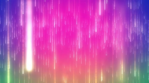 Colorful Neon Light Particles Falling Background