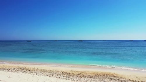 Aerial above travel of beautiful sea view beach trip by turquoise water with white sand background o