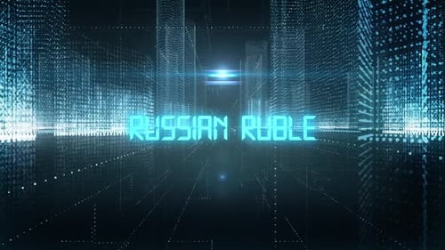 Skyscrapers Digital City Currency Russian Ruble