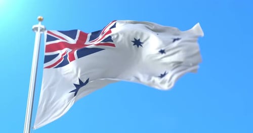 Realistic Waving Australian White Ensign Flag Animation