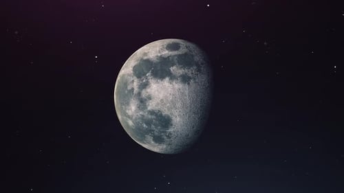 Realistic Rotating Moon in Starry Cosmos Loop