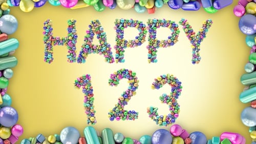 Vibrant 3D Animated Numbers Pack Formed by Colorful Shapes