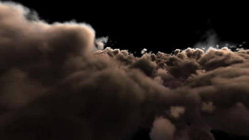 Storm with grey clouds moving in sky