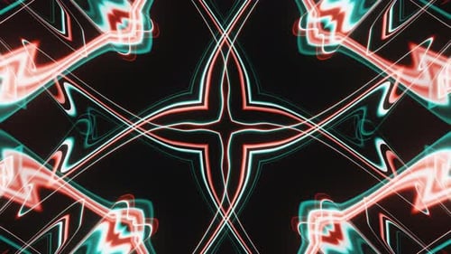 Abstract Flashing Cross and Lines Blue and Red Led Neon Vj Loop Animation