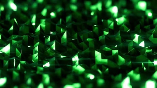 Abstract Green Crystal Surface Looping Background Animation