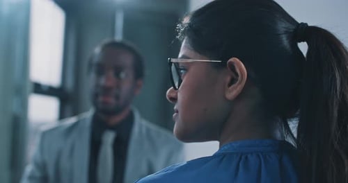 Multi-ethnic business people during job interview in the office room