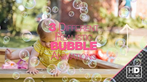 Realistic Floating Soap Bubbles Celebration Overlay Animation