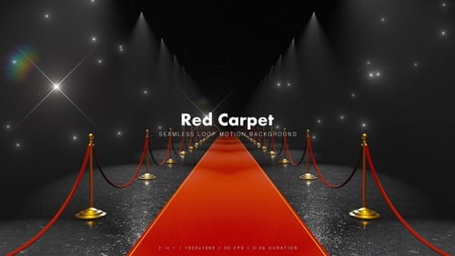 Elegant Red Carpet Awards Entrance with Spotlights and Sparkles