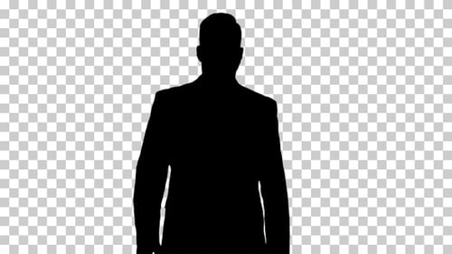 Silhouette Geschäftsmann zu Fuß, Alpha Channel