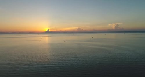 Water Surface Sunset Aerial View