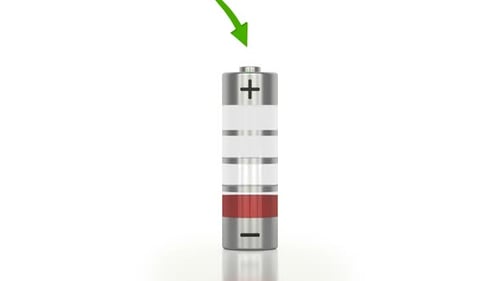 3D Battery Charging and Discharging Energy Level Animation