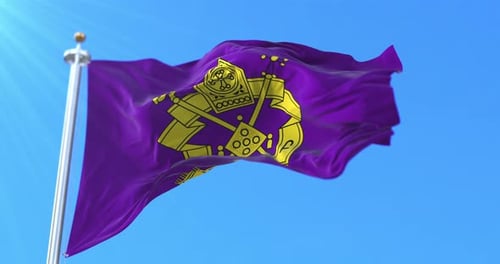 Ecclesiastical Flag Waving Realistically with Religious Symbols