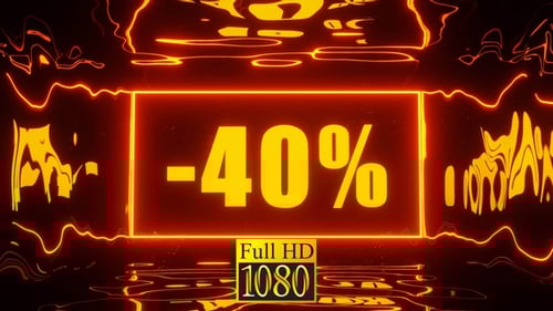 Dynamic Neon Glowing Percentage Discount Reveal