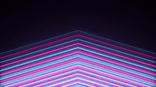 Animated Neon Glowing Chevron Lines Looping Background