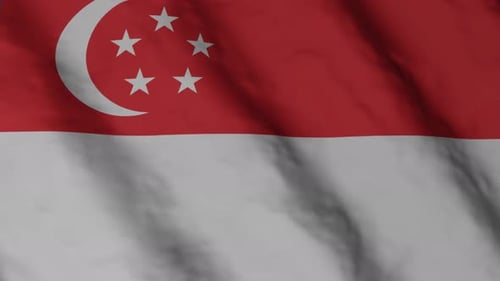 Realistic Waving Singapore Flag Loop Animation