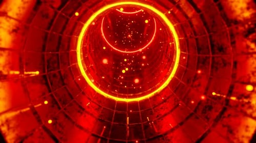 Seamless Loop Motion Graphics Of Flying Into Swirl Circle Energy Tunnel