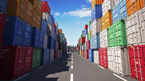 Frachtcontainer im Hafen