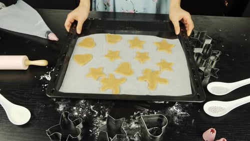 Christmas Cookies Being Prepared for Baking