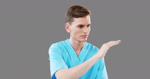 Surgeon using digital screen
