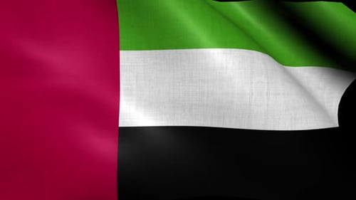 Realistic UAE Flag Waving Seamless Loop Animation