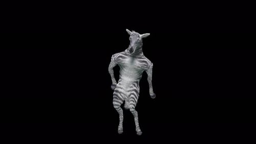 Animated 3D Zebra Dancing Character for Creative Projects
