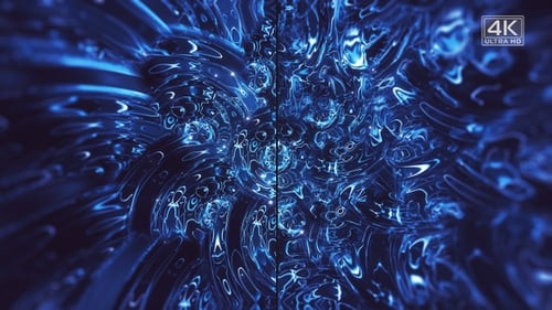 Abstract Blue Fluid Glowing Energy Loop Background