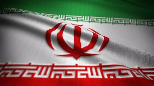 Realistic Waving Flag of Iran Seamless Loop