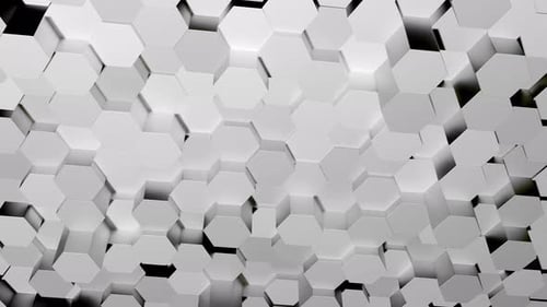 Abstract White Hexagon Tile Grid Motion Background