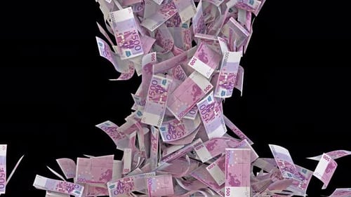 Sinkende Euro-Bills Geld-Übergang