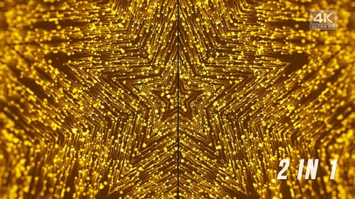 Golden Shimmering Star Tunnel Particle Loop Background