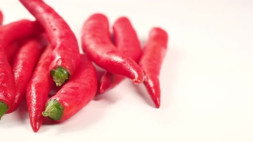 Close Up of Bright Red Chili Peppers