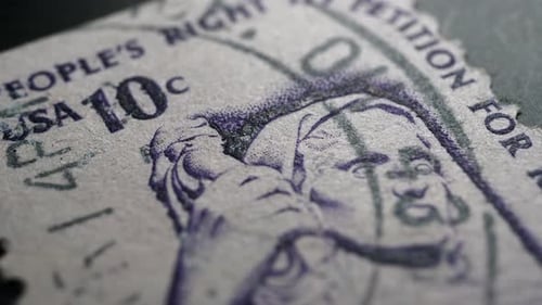 Macro Shot of a United States Postage Stamp