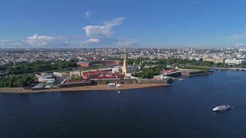 Flight Around Peter and Paul Fortress on Neva