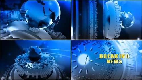 Breaking News Global Broadcast Opener with Digital Rotating Globe