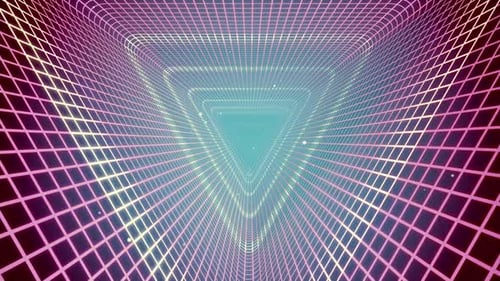 Grid Tunnel Triangle Light Retro 03 HD