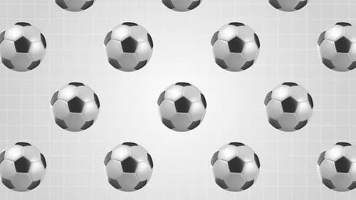 3D Soccer Balls Looping Background Animation for Sports