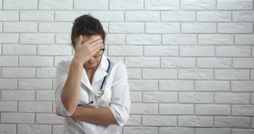 Stressed medical worker.