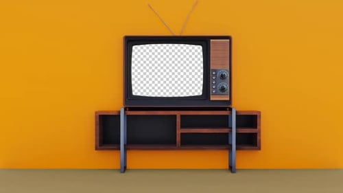 Retro TV Screen Reveal With Zoom Out Animation