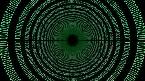 4K Moving Matrix Background. Binary code black and green background