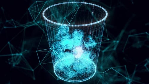 Paper Trash Hologram Close Up 4k