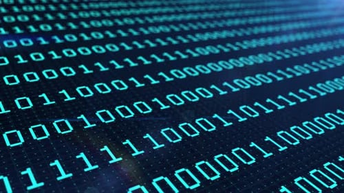 Columns of Blue Binary Code Digital Symbols